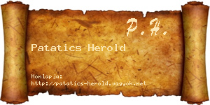 Patatics Herold névjegykártya
